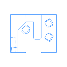 Furniture Office Workstations Cubicles Executive Workstation Outline Icon Svg Set, Free Vectors File